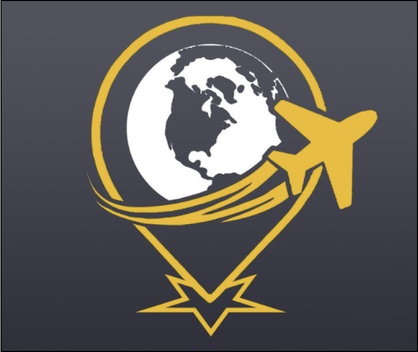The move.mil logo which depicts a globe in black and white with a plane swooping in front and underneath it.